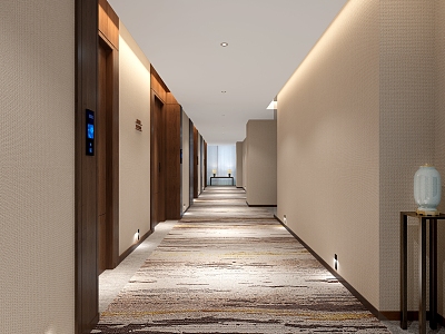 Modern Away Hotel Corridor 3d model