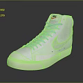 Nike White High Top Sneakers With Light Blue Laces Orange Logo And White Sole