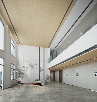 Modern Hall Corporate Lobby 3d model