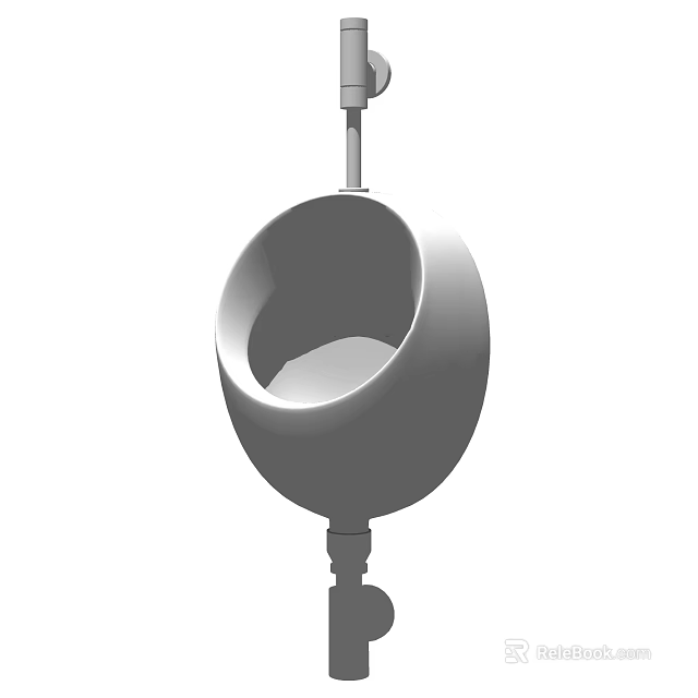 Modern Sleek Urinal Design With Smooth Surface And Wall Mounted Structure 3d model 