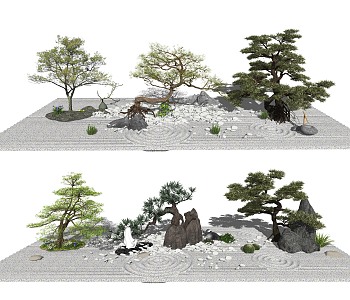 New Chinese landscape sketch landscape tree landscape sketch 3d model