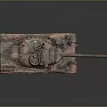 3D Rendered Tank With Camouflage Paint Brown Green Turret Cannon And Tracks