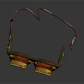 Steampunk Goggles With Green Frame Red Accents Gold Lenses And Leather Straps