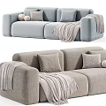Stylish Two Seater Sofa In Living Room With Decorative Pillows And Soft Blanket