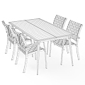 Modern Table and Chair Combination Outdoor JYSK Table and Chair Furniture 3d model