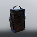 Brown And Blue Duffel Bags With Top Handles Multiple Front Pockets And Straps