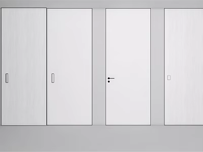 Modern White Hinged Doors for Home Interior with Clean Design Style 3d model
