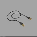 High Quality Black Cable With Gold Plated Connectors On Both Ends 3d model