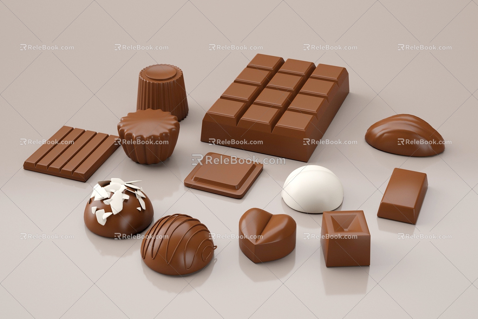 Chocolate chocolate ball chocolate sandwich chocolate chocolate 3d model