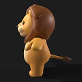 Cute 3D Cartoon Lion Character With Brown Mane And Open Arms