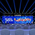 Conference Hall Stage With Leader Branding Modern Lighting And Seating