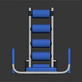 Fitness Equipment Ab Trainer With Blue Pad Multiple Rollers And White Frame 3d model