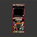 Colorful Arcade Machine With Vibrant Graphics Screen And Control Panel