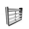 Modern Minimalist Bookcase With Black Frame White Shelves And Perforated Top Panel
