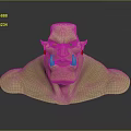 Game and Movie Character Orc Warrior With Green Skin Tusks Muscular Build 3D Model Design