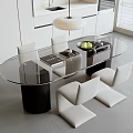 Dining table and chair combination 3d model