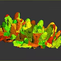 Vibrant Coral Polyps Displaying Colorful Branching Structures With Iridescent Blue Green Tones
