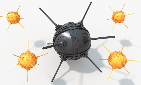 sphere starlight mechanical device cypunk sphere hard surface high-tech industrial parts 3d model