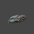 Rusty Vintage Car With Green And White Exterior And Weathered Body