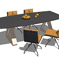 Modern Conference Table and Chair Dining Table and Chair Combination Negotiation Table Conference Table 3d model