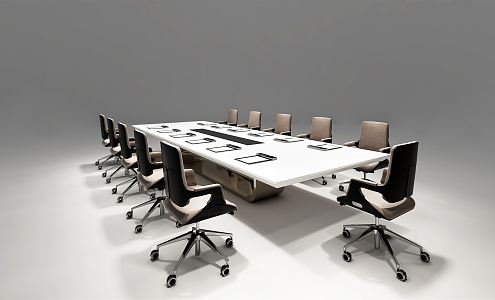 Modern Conference Table and Chair Conference Table 3d model