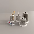 Modern Design Clear Acrylic Bathroom Accessories With Toothbrush Holder Soap Dispenser And Toothpaste