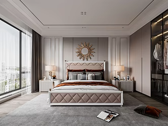 Jane European bedroom home bedroom 3d model