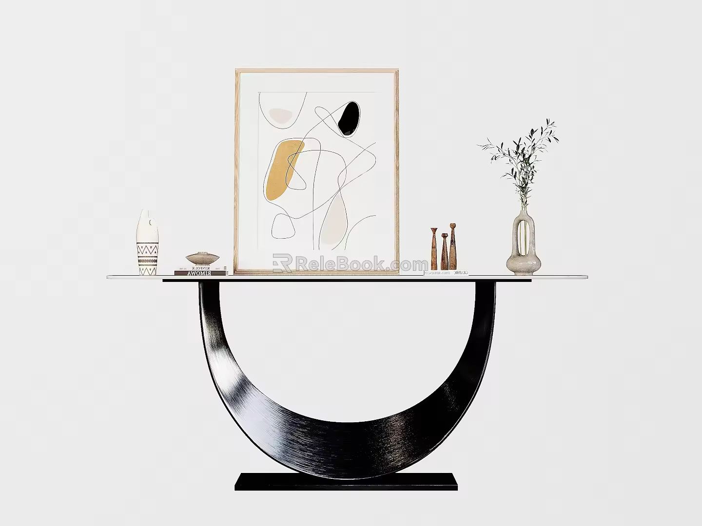 End view table ornaments combination decorative table entrance porch ornaments aisle end view table 3d model