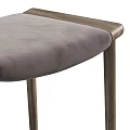 Modern Bar Stool With Metal Frame And Gray Upholstered Seat Design