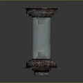 Tall Cosmic Space Structure With Circular Base Transparent Section And Top Platform Module
