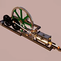 cylinder horizontal non-reversible mill steam machine 3d model