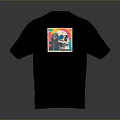 Stylish Black T-shirt With Colorful Skull Graphic Design For Daily Use
