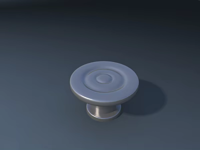 Metallic Silver Round Road Facility Control Button For Traffic Management 3d model