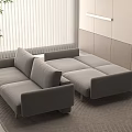 Two-seat sofa bed folding sofa fabric 3d model