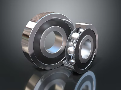 Industrial Equipment Precision Metal Ball Bearings Featuring Exposed Ball Structure And Durable Design 3d model