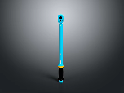 Professional Blue Hardware Tool Wrench With Black And Yellow Handle 3d model