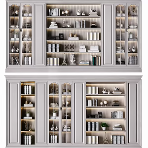 American bookcase combination 3d model