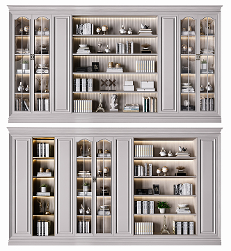 American bookcase combination 3d model