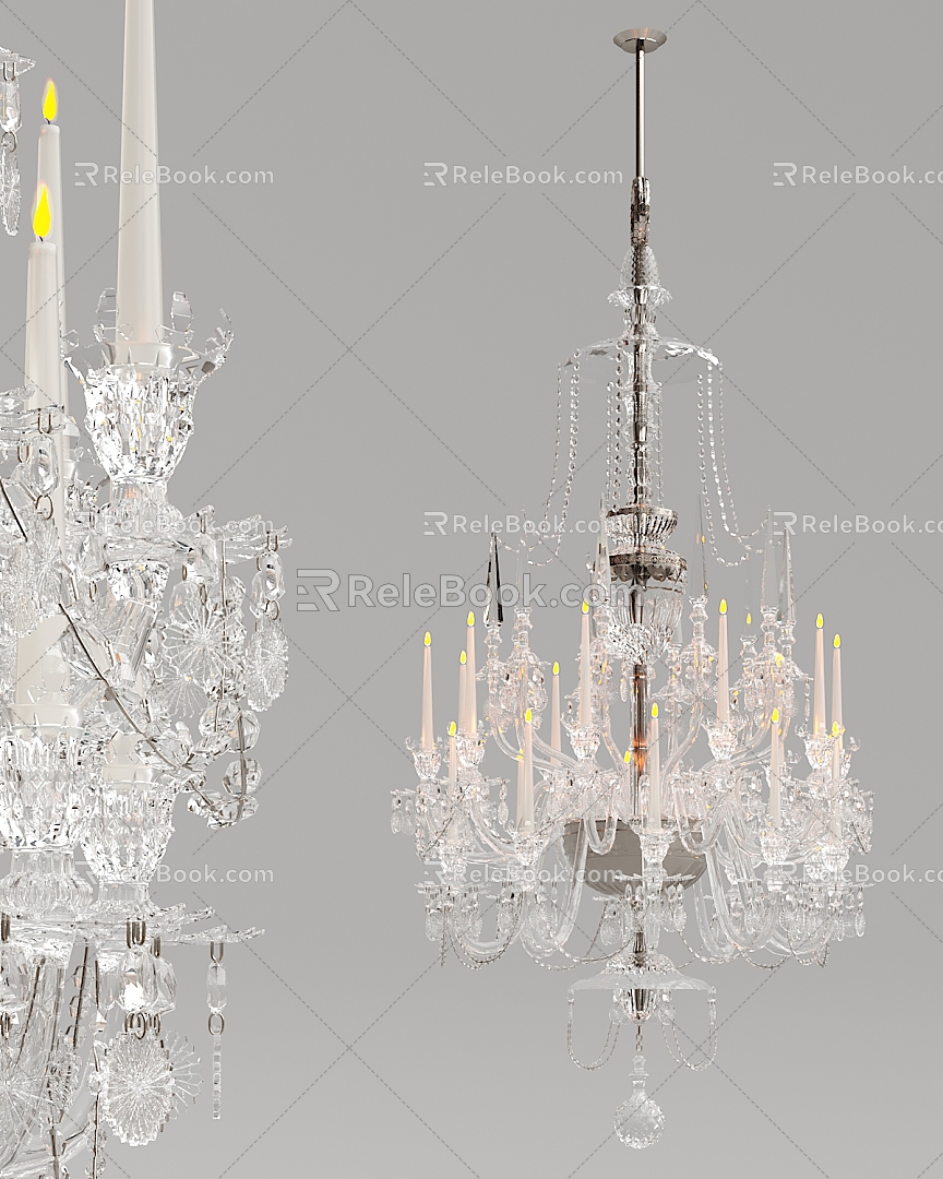 European-style crystal chandelier 3d model