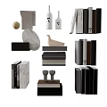 Books And Magazines Modern Collection With Stacked Arrangement And Various Sizes