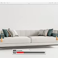 New Chinese Style Combination Sofa Multi-Person Sofa 3d model