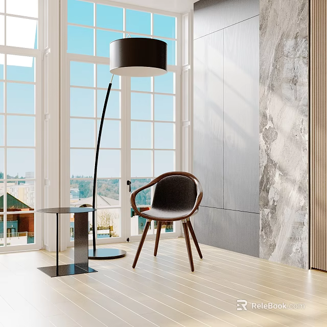 Indoor Modern Inflatable Model Decoration By Floor Window With Outdoor Green View 3d model 