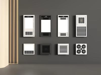 Various Modern Wall Mounted Home Appliance Panels With Different Designs And Styles 3d model