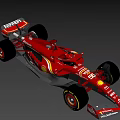 Red Ferrari F1 Racing Car With Sponsor Logos And Pirelli Tires