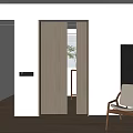 Modern Wooden Sliding Door Design In Bright Interior Living Space