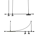 Modern Linear Chandelier Design With Adjustable Arms And Multiple Bulbs 3d model
