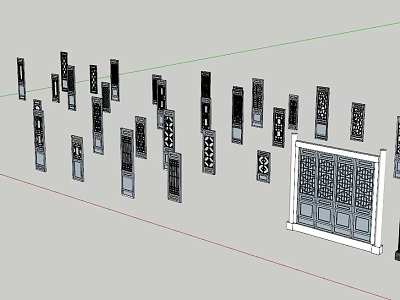 Various Decorative Hinged Doors With Intricate Patterns And Modern Designs 3d model