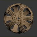 Golden Spherical Decorative Furniture Piece With Hollow Design And Intricate Carved Texture