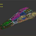 Futuristic Sci Fi Spaceship 3D Render With Detailed Armored Hull And Engine Modules 3d model