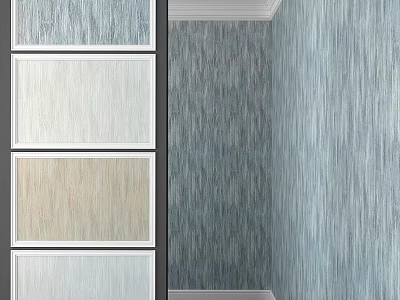 Decorative Wall Components With Striped Texture In Various Colors For Interior Design 3d model